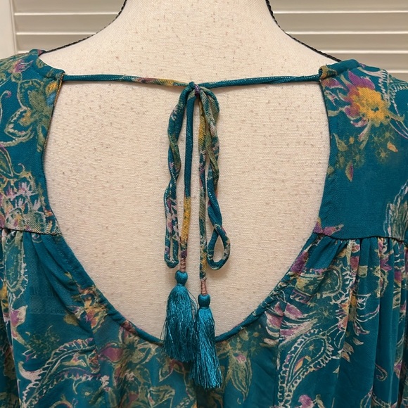 Free People Up For Anything Blouse in Emerald Combo, Size Small - Picture 13 of 17